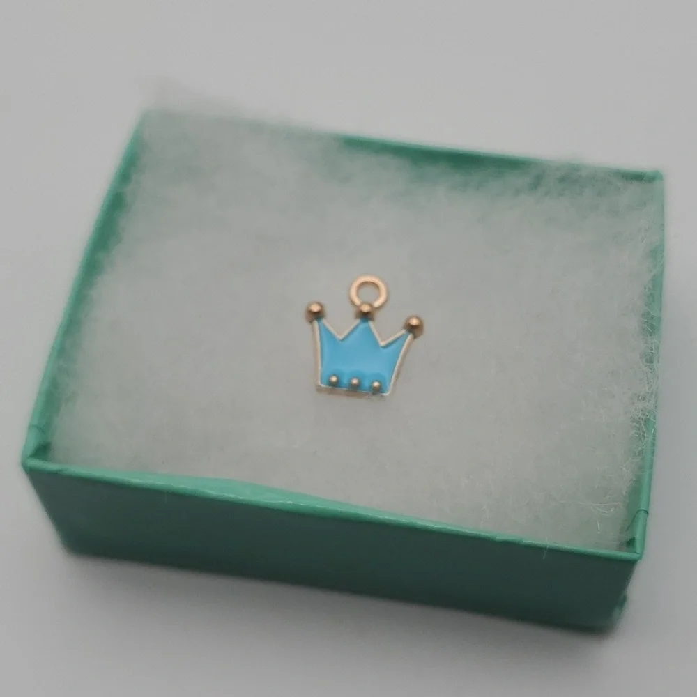 Crown blue enamel‎ royalty charm